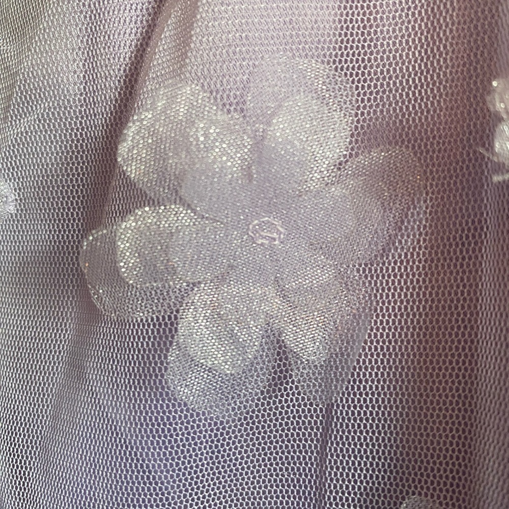 NWT Anthropologie | Lavender Midi Dress with Floral Appliqué - 10 - Picture 10 of 14